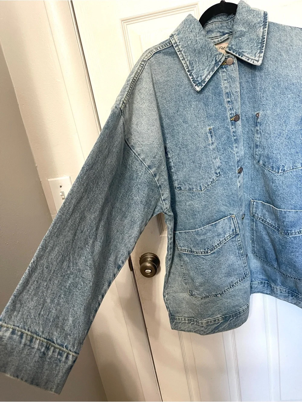 FREE PEOPLE We The Free Avery Denim Jacket / Got The Blues Sz S NWT - Picture 9 of 13